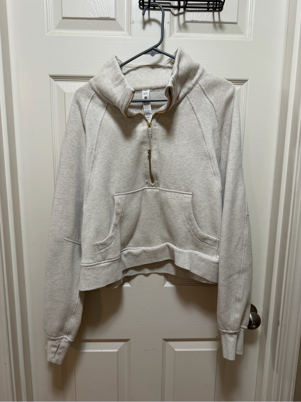 Lululemon Half-Zip Cropped Pullover Sweatshirt - Cream